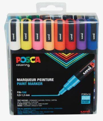 Posca Pen PC3M 1,3mm - Sæt med 16 STK.