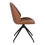 Monte Carlo Spisebordsstol med Drejefod - Spisebordsstol i PU med Drejefod, brun med sorte ben, HN1224