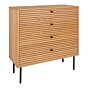 Kyoto Kommode - Kommode, 4 skuffer, egefiner, natur, sorte metalben 80x40x85 cm