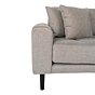 Lido Lounge Sofa - Lounge Sofa, højrevendt i stone med fire puder og sorte træben, HN1030