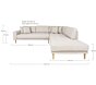 Lido Hjørnesofa Åben Ende - Hjørnesofa Åben Ende, højrevendt i sand med fire puder og natur træben, HN1050