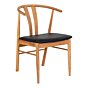Artenara Spisebordsstol - Spisebordsstol, egetræ med PU sæde, natur/sort, HN1219
