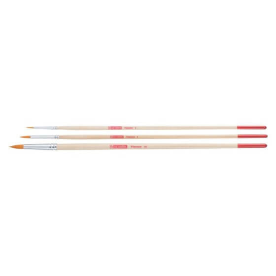 Art Creation - Olie- og akrylbørstesæt med 3 runde - Polyester