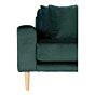 Lido Lounge Sofa - Lounge Sofa, højrevendt i mørkegrøn velour med fire puder og natur træben, HN1006