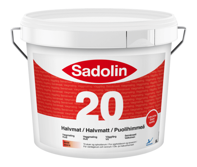 Sadolin Halvmat Vægmaling glans 20 - 5 Liter