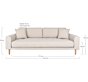 Lido 3 Personers Sofa - 3 Personers Sofa, sand med to puder og natur træben, HN1050
