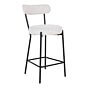 Badalona Counterstol - Counterstol, hvid bouclé med sorte ben, HN1270