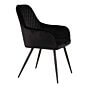 Harbo Spisebordsstol - Spisebordsstol i velour, sort med sorte ben, HN1207