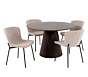 Bolton og Maceda Spisebordssæt - Spisebord og 4 Spisebordsstole