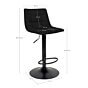 Middelfart Barstol - Barstol i velour, sort med sorte ben, HN1207