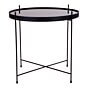 Venezia Sofabord - Sofabord, sort stål, glas Ø48xh48cm