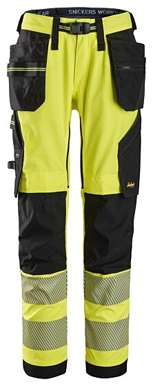 Snickers High-Vis stretch arbejdsbukser med hylsterlommer, klasse 2 6943