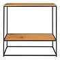 Vita Konsolbord - Konsolbord, 2 hylder, egetræslook, sort stel 80x36x80 cm
