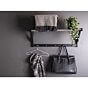 Padova Hattehylde - Hattehylde, sort træ, black stål 78x32 cm