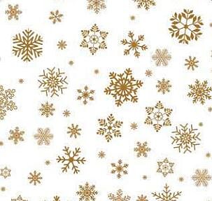 Voksdug - Transparent med snefnug i guld