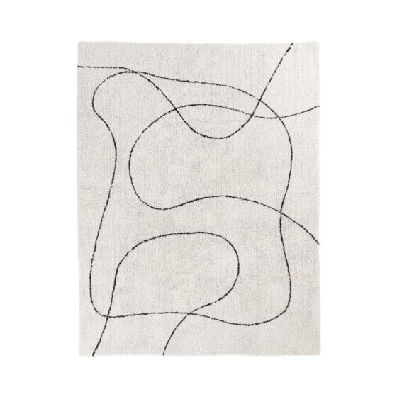 Tampa Tæppe - Tæppe, bomuld med print, natur, 160x230 cm