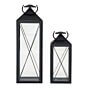 Casa Lanterner - Lanterner, stål/glas, sort, sæt af 2