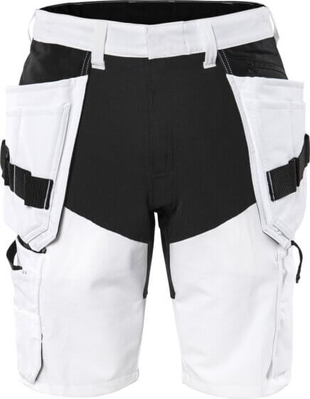 Fristads Håndværker Stretchshorts 2762 LWS - hvid/sort - str. C50