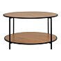 Vita Sofabord - Sofabord, egetræslook, sort stel Ø80x45 cm