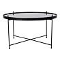 Venezia Sofabord - Hjørnebord, sort stål med glas Ø70xh40cm