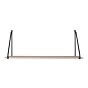 Arnhem Hylde - hylde, træhylde, sort stel 65x17 cm