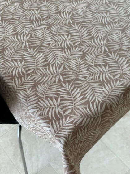 Textildug - Brune palmeblade - m. antiskrid