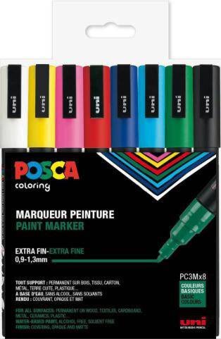 Posca Pen PC3M 1,3mm - Sæt med 8 STK.