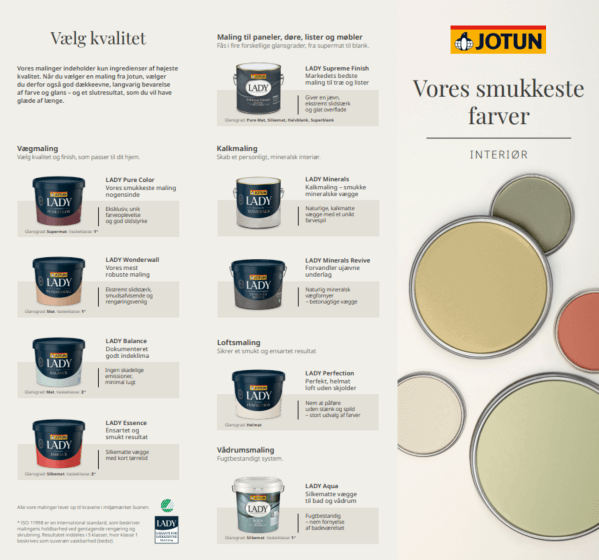 Jotun Vores Smukkeste Farver farvekort- Interiør