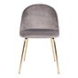 Geneve Spisebordsstol - Spisebordsstol i velour, grå med ben i messing look, HN1213