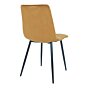 Middelfart Spisebordsstol - Spisebordsstol i velour, sennepsgul med sorte ben, HN1004