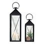 Casa Lanterner - Lanterner, stål/glas, sort, sæt af 2
