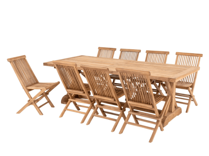 Volos og Toledo Havemøbelsæt  - Spisebord og 8 Spisebordsstole