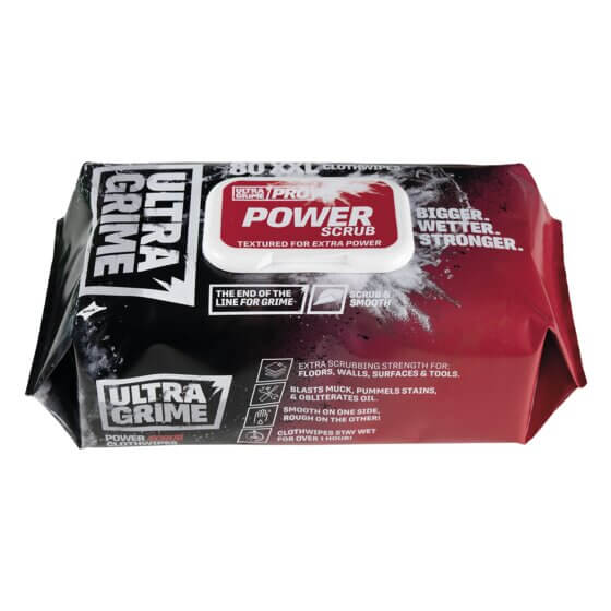 Ultragrime Power Scrub Wipes - 80 stk.