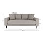 Lido 2,5 Personers Sofa - 2,5 Personers Sofa, stone med to puder og sorte træben, HN1030