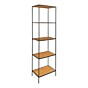 Vita Reol - Reol, 5 hylder, egetræslook, sort stel 51x36x170 cm
