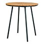 Cleveland Cafébord - Cafébord, teak bordplade, natur, sorte ben ø70x74 cm