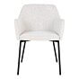 Melilla Spisebordsstol - Spisebordsstol, hvid bouclé med sorte ben, HN1270