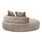 Cairo Daybed - Daybed med 2 puder i chenille, rund, natur, HN1251