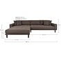 Lido Lounge Sofa - Lounge Sofa,  venstrevendt i brun med fire puder og sorte træben, HN1055