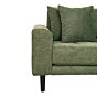 Lido Lounge Sofa - Lounge Sofa, højrevendt i olivengrøn med fire puder og sorte træben, HN1020