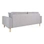 Lido 2,5 Personers Sofa - 2,5  Personers Sofa, lysegrå med to puder og natur træben, HN1040