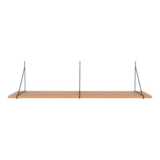 Chiba Væghylde - Væghylde, askefiner, sort metal stel 120x29 cm