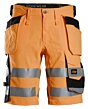 Snickers High-Vis arbejdsshorts med stretch og hylsterlommer, klasse 1 6135