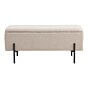 Watford Bænk - Bænk i bouclé med opbevaring, beige med sorte ben 95x36,5x43 cm, HN1233
