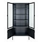 Brisbane Vitrineskab - Vitrineskab, 4 låger, stål, sort 80x35x180 cm