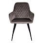 Harbo Spisebordsstol - Spisebordsstol i velour, mushroom med sorte ben, HN1208