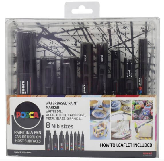 Posca Pen Nib Size Sort - Sæt med 8 stk.