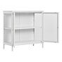 Dalby Skab - Skab, 2 glaslåger, stål, hvid 80x35x80 cm