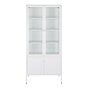 Brisbane Vitrineskab - Vitrineskab, 4 låger, stål, hvid 80x35x180 cm