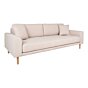 Lido 3 Personers Sofa - 3 Personers Sofa, sand med to puder og natur træben, HN1050